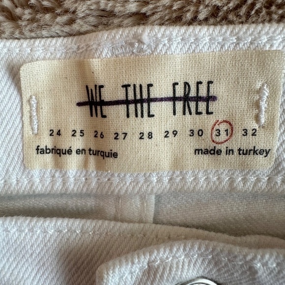 Free People We the Free 5 Button Fly Jeans High Rise Raw hems Distressed Size 31 - Picture 3 of 16